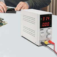 Laboratory Power Supply Adjustable DC Laboratory Power Supply with LED Display 0-30V 0-10A Stabilised Current Meters, White