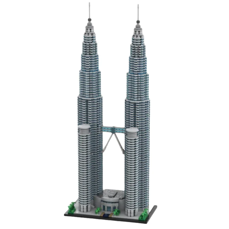 

MOC Twin Towers 1:800 scale building model and building block toy decoration 5839pcs set