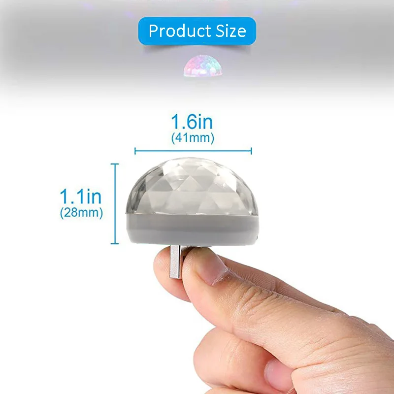 Pop USB Mini Disco Stage Lights Led Xmas Party DJ Karaoke Car Decor Lamp Cellphone Music Control Crystal Magic Ball Colorful Lig