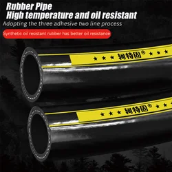1Meter Fuel Hoses Rubber Hose High-Pressure Hydraulic Steam Water Pipe Diesel Black Rubber Hose Inner Diameter 4/5/6/8mm-38/45mm
