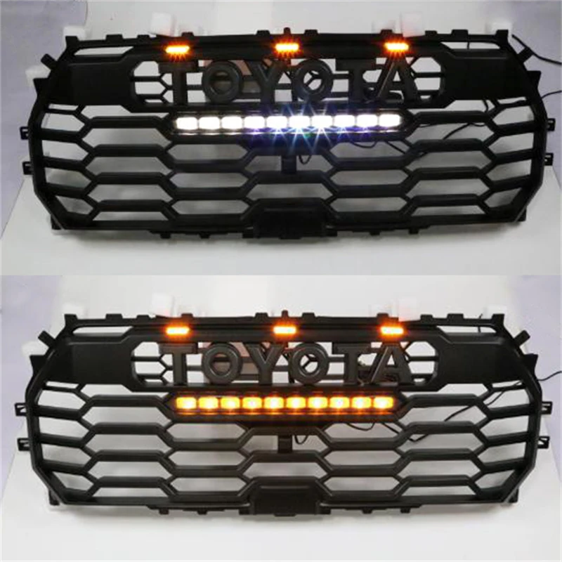 Front Grille LED Light Bar For Toyota Tundra Trd Pro Tacoma 2022 2023 2024 Daytime Running Light Turn Signal Hood Lamp DRL