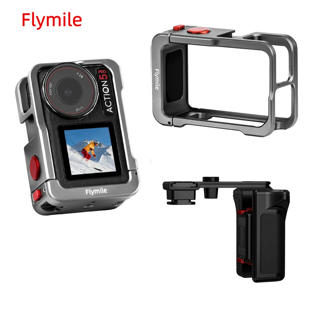 

Flymile Action 5 Cage Metal Protective Case for DJI Osmo Action 5 Pro Accessories Expansion Mounts Frame With Buttons