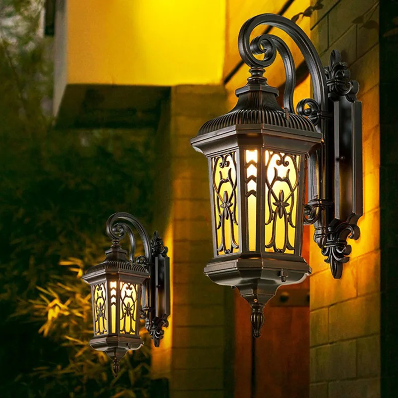Waterproof Outdoor Wall Lamp European Style for Courtyard Entrance Garden Villa Terrace Door Pillar Balcony Exterior Lighting