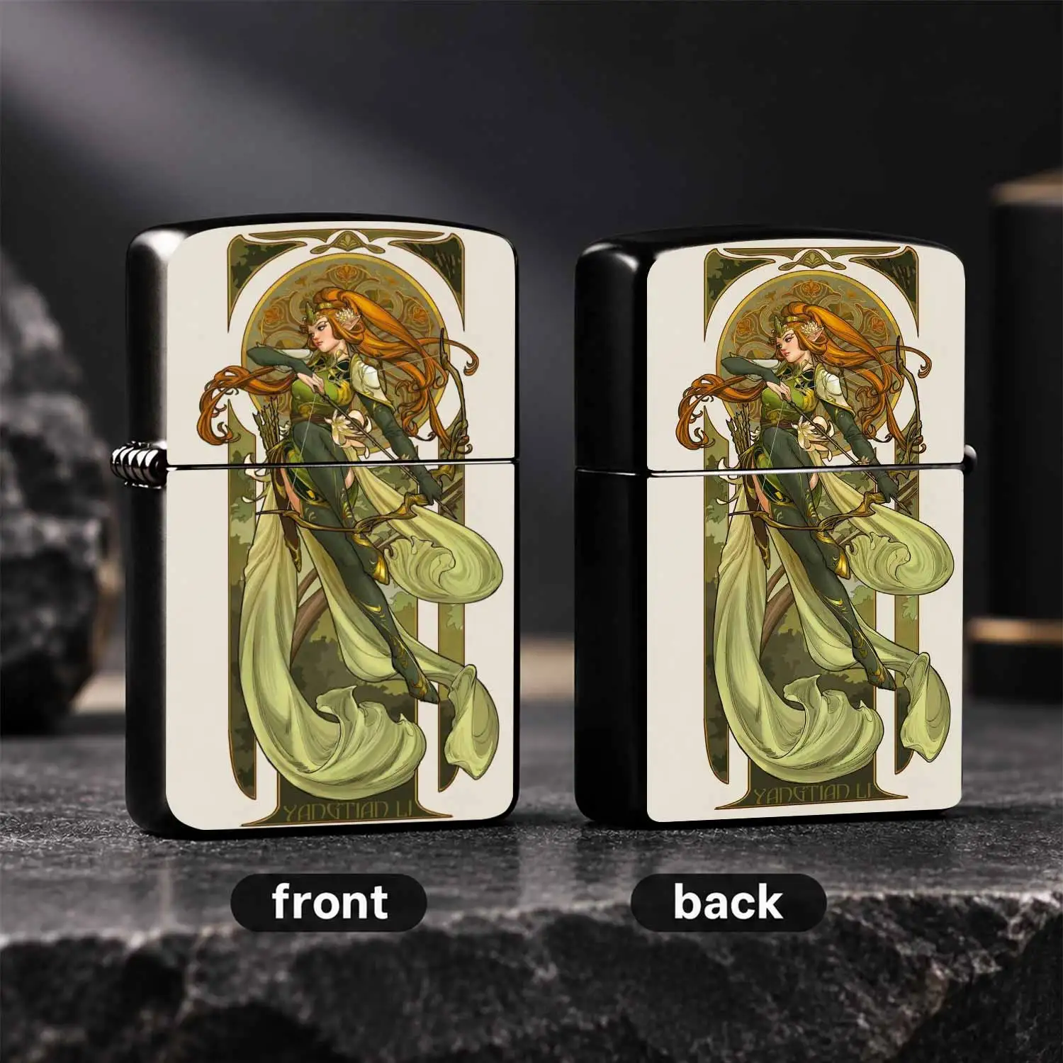Art Nouveau Style Elf Themed Lighter, Exquisite Retro Pattern Design, High Aesthetic Portable Ignition Accessory, Suitable For Daily Outdoor Multiple Scenarios, Premium Fine Craftsmanship, Ideal For Gifting And Personal Collection, Adds Ele