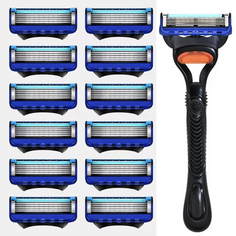 5-Layer Classic Razor, Razor Set, Stainless Steel Blade, Manual Safety Razor, Reusable Blade, Silicone Anti-Skid Layer
