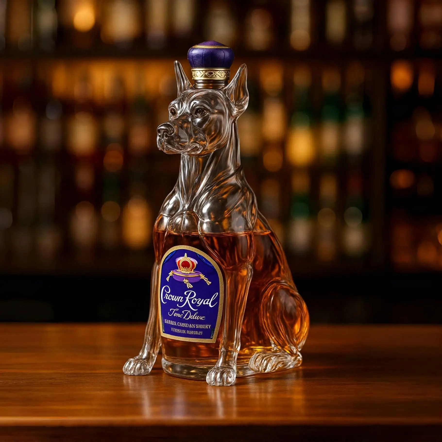 

Стеклянная бутылка для виски для моделирования щенка, прозрачный бар, декоративный орнамент, бутылка из боросиликатного стекла