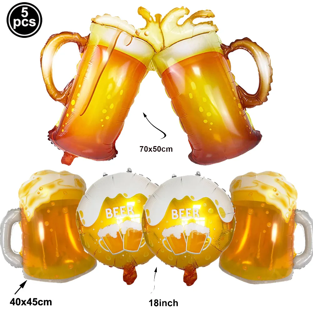 Globo de copa de cerveza para hombres, decoración de fiesta de cumpleaños con forma de copa de cerveza, globo de papel de aluminio Mylar, decoraciones para fiesta de cumpleaños y Festival de cerveza