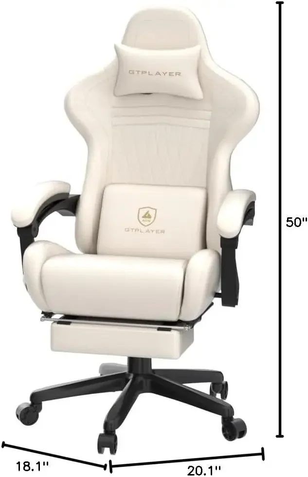 GTPLAYER Gaming Chair, Computer Chair with Footrest and Bluetooth Speakers, High Back Ergonomic Gaming Chair, Reclining Gaming C