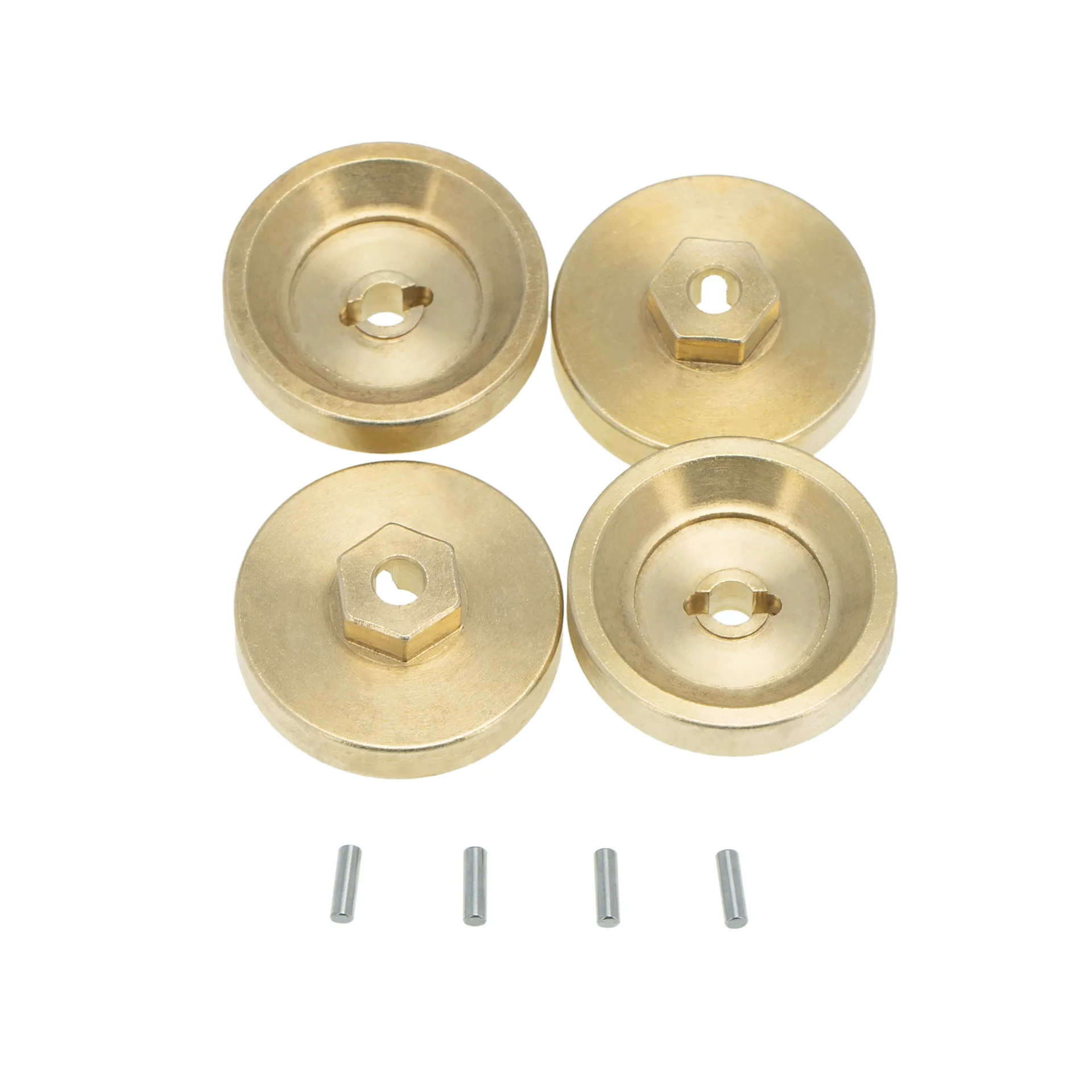 

4-Piece set, suitable for wheel hub counterweight of 1/24 simulation model Axial SCX24 90081, brass counterweight combiner