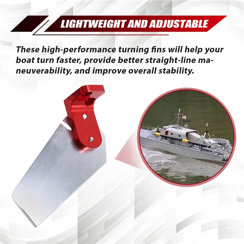 ABXE-Turn Fin 95 มม.ความยาวปรับอลูมิเนียม Turn Fins สําหรับ RC Offshore เรือ,Racing O เรือ, รีโมทคอนโทรลเรืออะไหล่