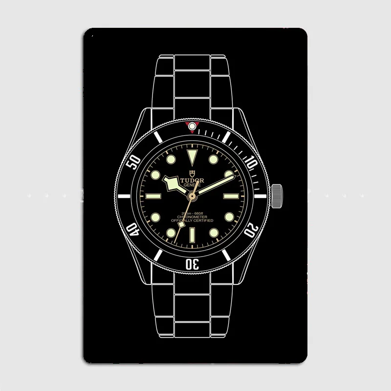 Tudor Black Bay 58 Timepiece Luxury iconic WATCH Watches Metal Poster Sign Custom Indoor Wall Tin Sign Room Decor Home Decor