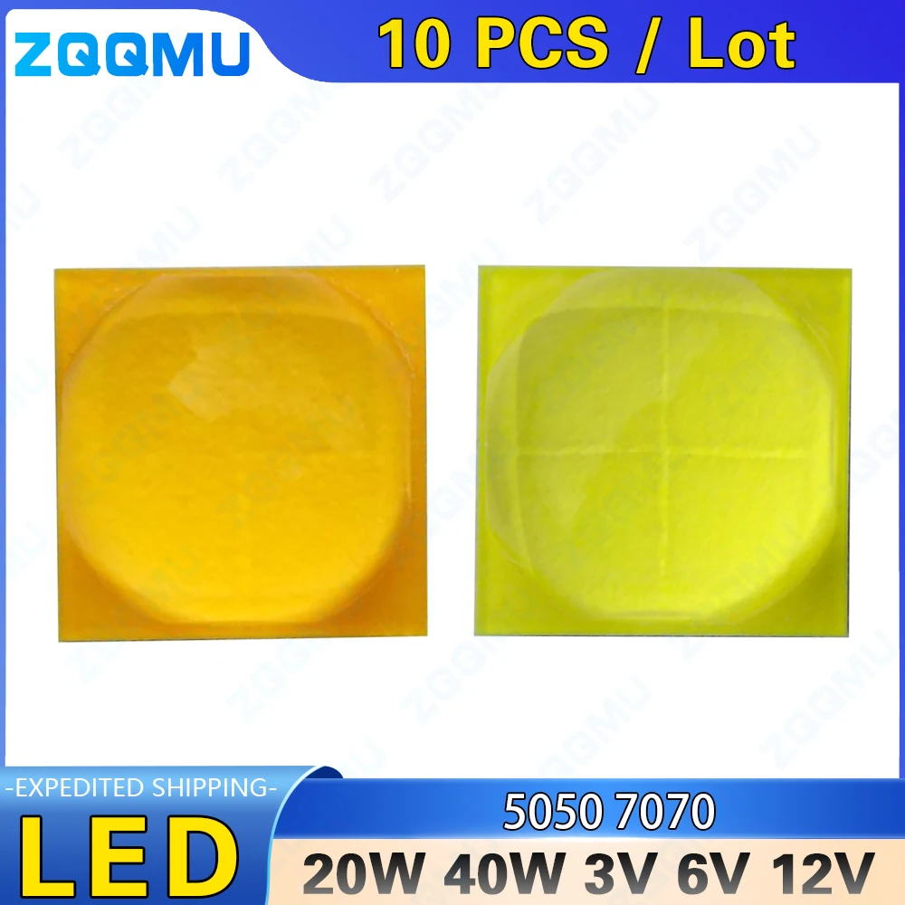 

LED Lamp Beads 20W 40W Lamp Beads DC 3V 6V 5050 7070 LED COB Flashlight Car Light Diving Light Source