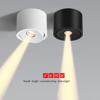 Surface-mounted Led spotlights Dimmable ultra-thin small beam Angle spotlights 3°8°15°24° Ceiling Family Photo Art Museum