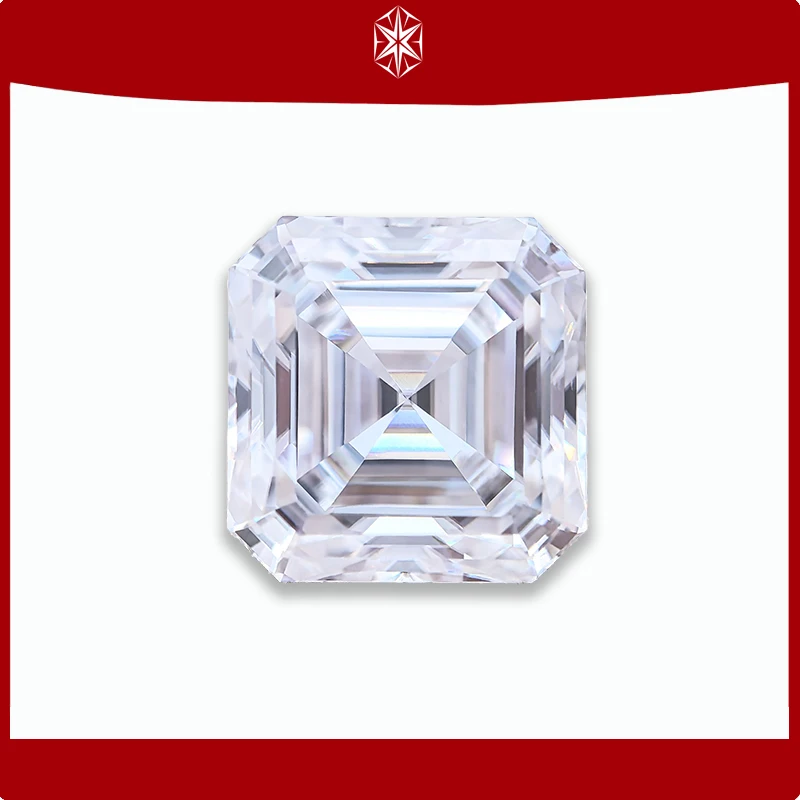 

Highest Grade Moissanite Stone Asscher Cut Super White D Color VVS1 Quality Charms Jewelry Making Materials with Certificate