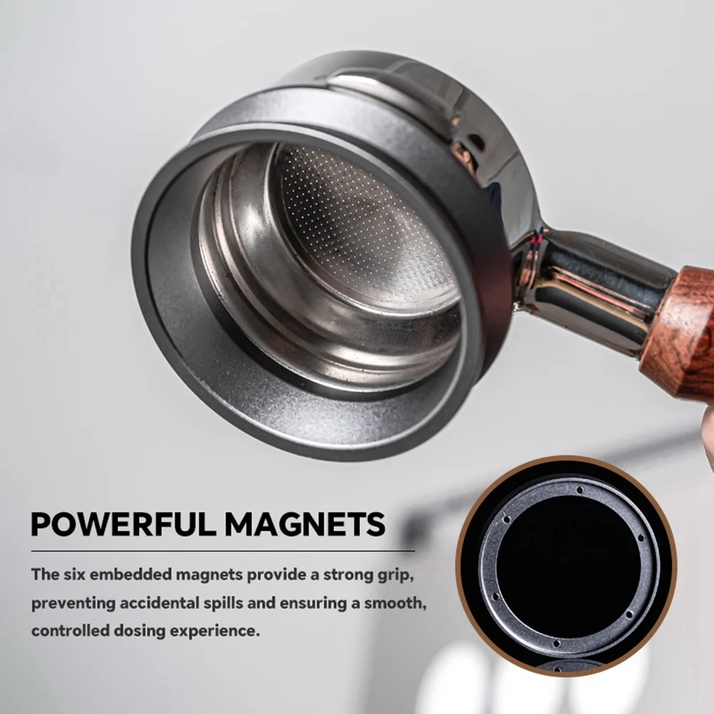 Universal Magnetic Powder Ring Smart Dosage Ring For Brewing Bowl Coffee Powder Handle Espresso