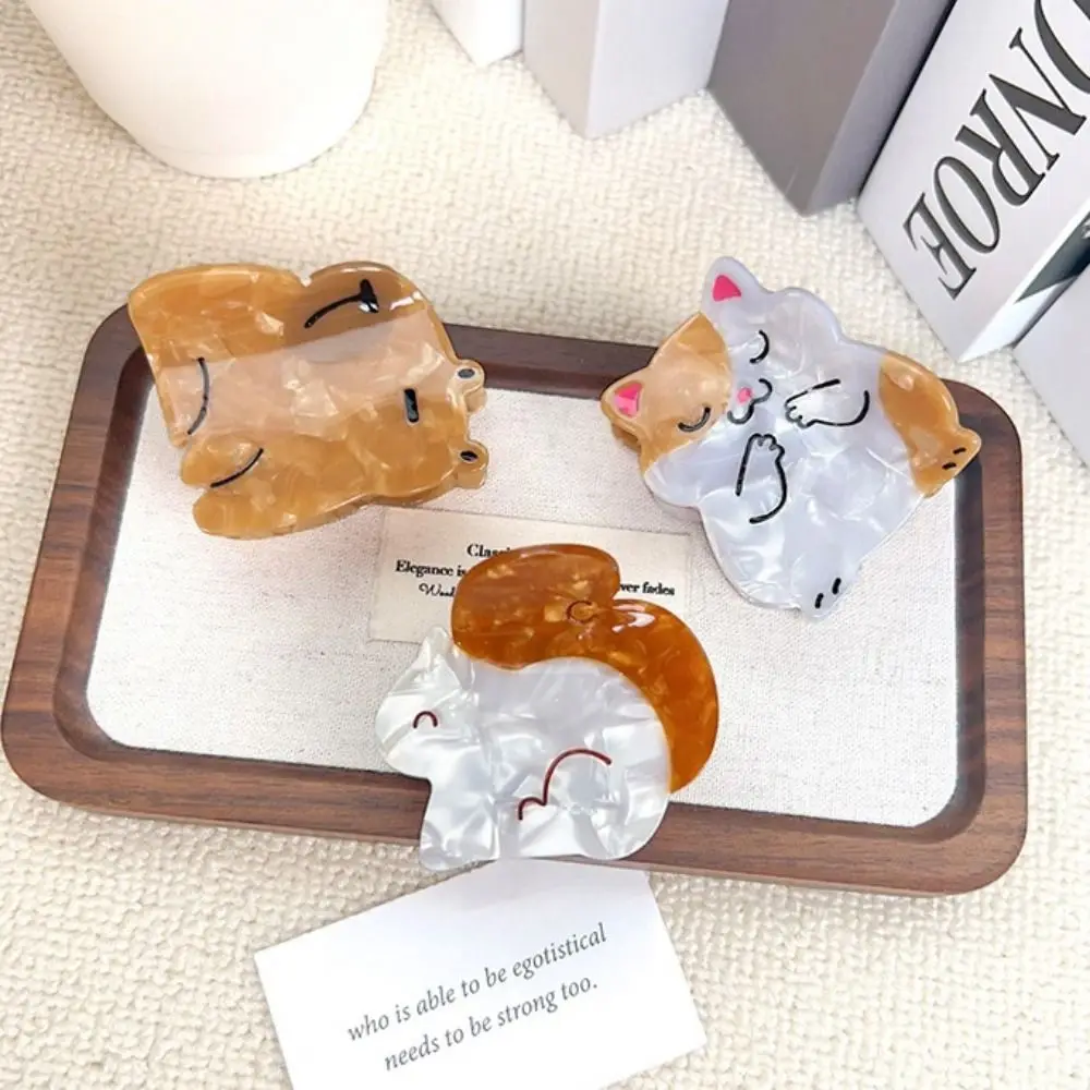 Sweet Cat Capybara Hair Clip Creative Cartoon Acetate Kitty Hair Claw Fashion Headwear Squirrel Hairpin Hair Accessories