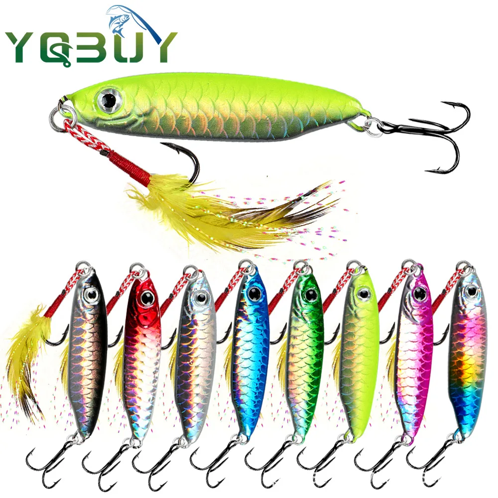 Fishing Lure 7g/10g/15g/20g/30g Jigging Hook Fishing Spinner Bait Laser Metal Jig Spoon Fishing Lure