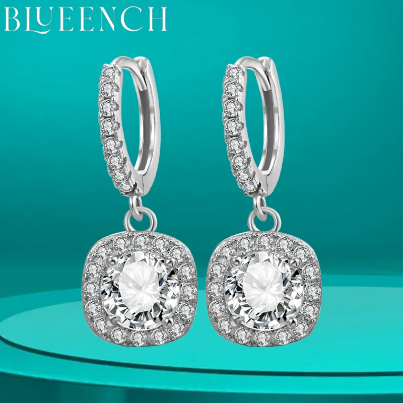 BLUEENCH D Color Moissanite Earring 925 Sterling Sliver Plated with White Gold Earring for Women Wedding Engagement Fine Jewelry