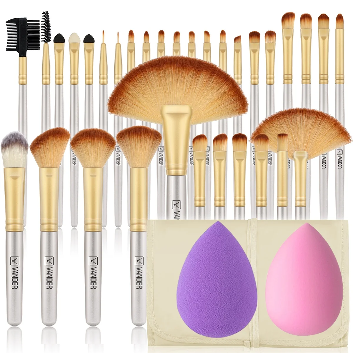 New 32PCS Professional Makeup Brushes Set Fluffy Soft Eye Shadow Foundation Brush Loose Highlighting Powder Blending Beauty Tool