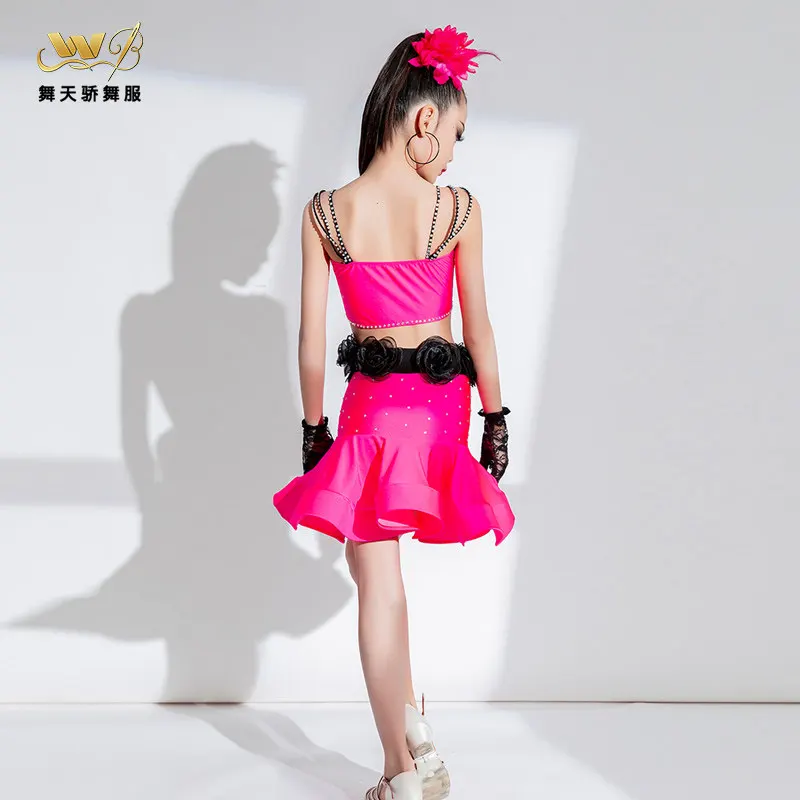 New Latin Dance Costume High end Girls Latin Dance Competition Costume Professional TrainingChildren's Dance Performance Costume