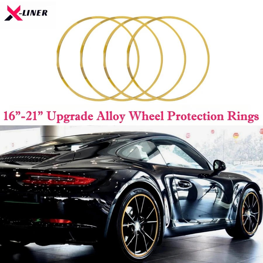 

4PCS 16"-21" Upgrade Alloy Wheel Protection Rings Cars Self-Adhesive Rim Protectors For ID.4 Tesla BMW For Benz Audi Hyundai