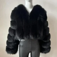 Faux Fox Fur Coat V-Neck Winter Woman Long Sleeve Warm Winter Coat Women Fashion Luxury New Fur Jacket Teddy Chic Outwear 2024 5