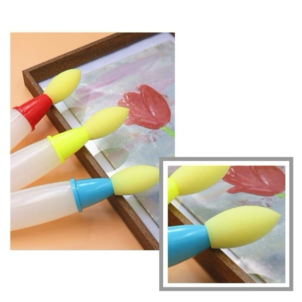 3Pcs Creative Soft Sponge Paint Brushes Drawing Tools Multi-function Straight Liquid Dauber Sponge DIY Acrylic Watercolor Oil