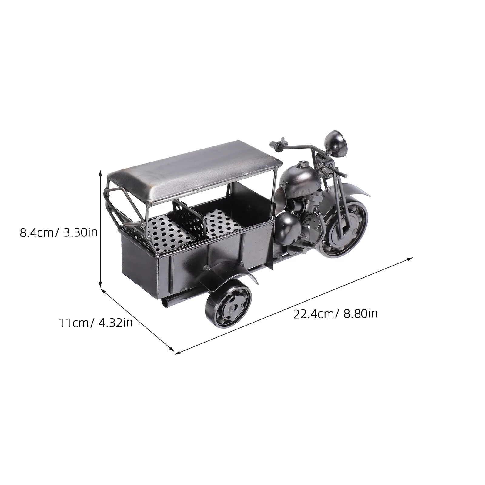 Vintage Metal Tricycle Retro Style Desktop Ornament Home Office Decor Miniature Simulation Lifelike Small Retro Desk Sculpture