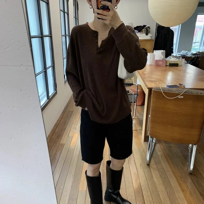 Loose Casual  Color round Ne Long Sve Hoodie Nice2025 Autumn Collection Comfortable Breathable Women's Sweatirt