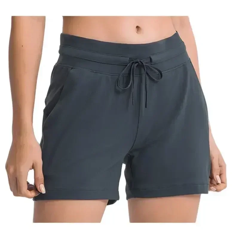 Limão-Lycra Material Calções Esportivos Femininos, Shorts de Corrida, Alta Elasticidade, Secagem Rápida, Corrida, Yoga, Tênis, Ventilação, Esportes