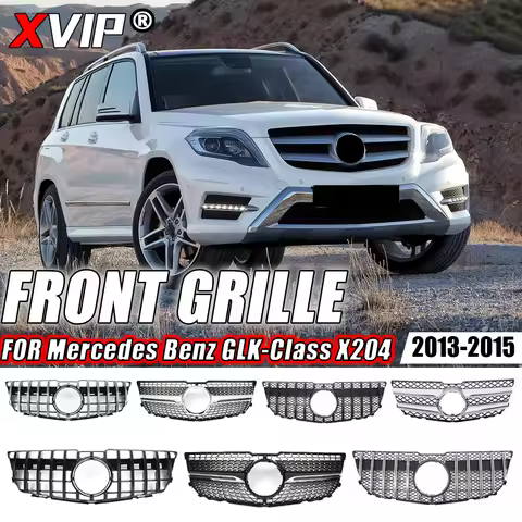 XVIP Front Chrome Black GTR Grid Style Front Bumper Grille For Mercedes Benz GLK X204 13-15 GLK250 GLK300 GLK350 Racing Grilles