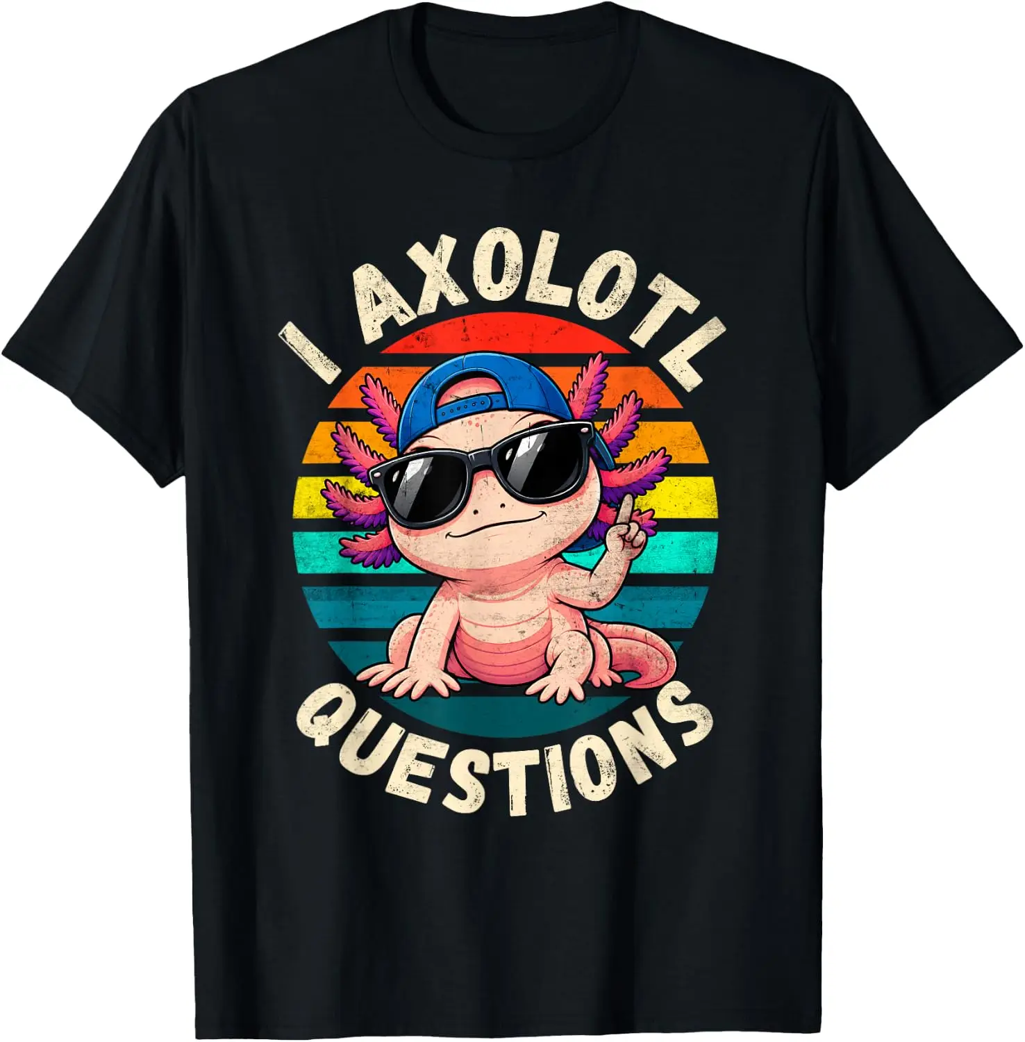 I Axolotl Questions Shirt Adults Youth Kids Vintage T-Shirt Cute Halloween Pumpkin Short-Sleeve Tee: Fun, Breathable, Pure Cotton, Stylish—Perfect for Sports, Lounging, or Casual Wear.