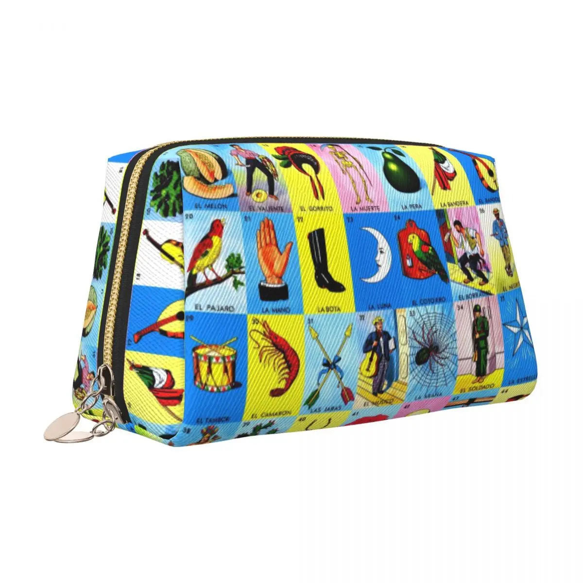 حقيبة أدوات الزينة للسفر من بطاقة لوتيريا المكسيكية البنغو اليانصيب للنساء، حقيبة مستحضرات التجميل، مجموعة أدوات تخزين مستحضرات التجميل #5