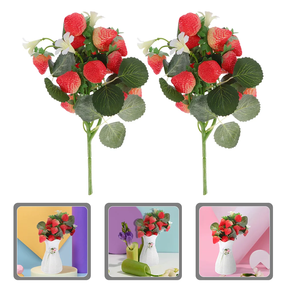 Simulation Strawberry Bouquet Office Fake Fruit Plant Decor Fruits Supplies Berries