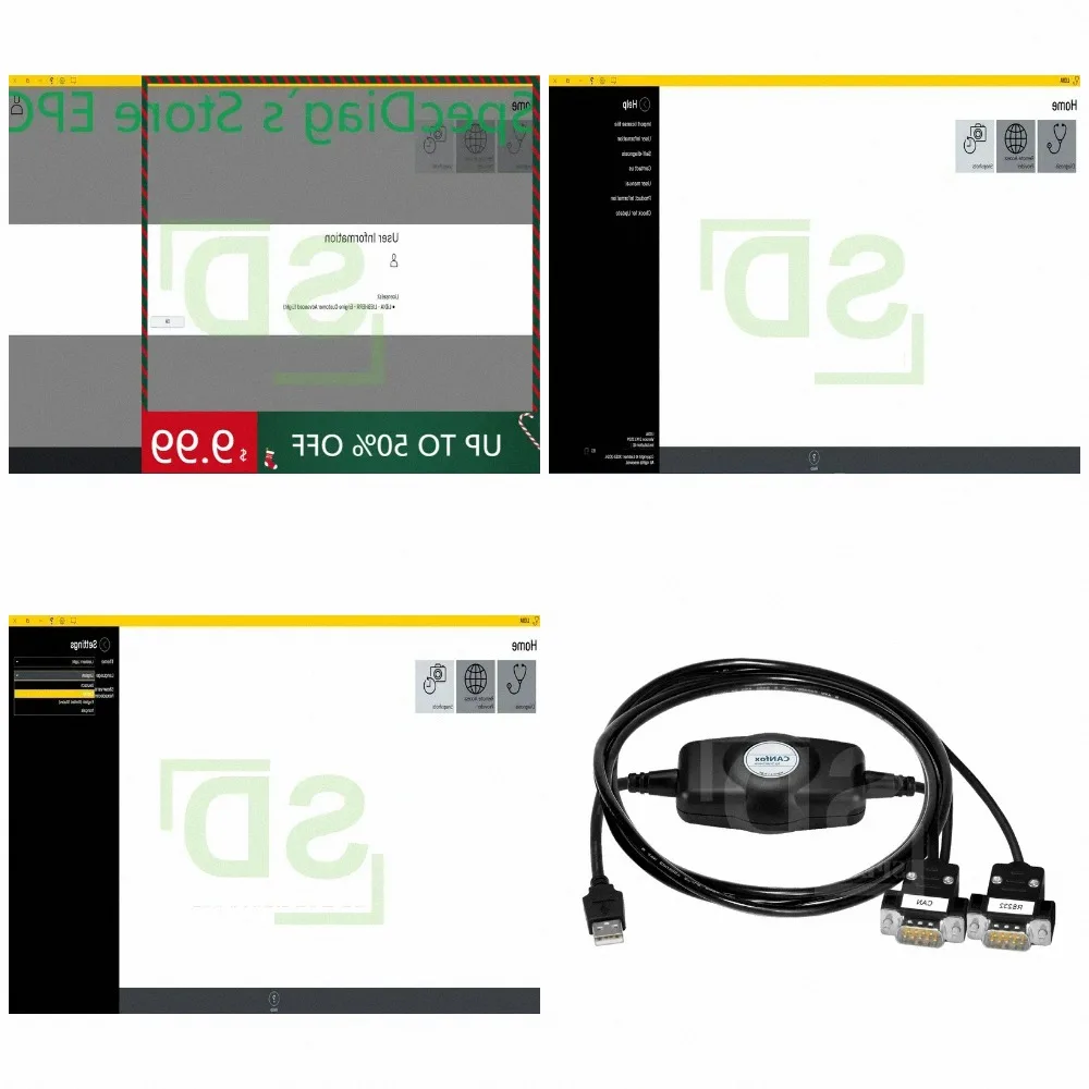 SpecDiag LIEBHERR DIAGNOSTIC KIT (CANFOX) Interface and Cables and Software