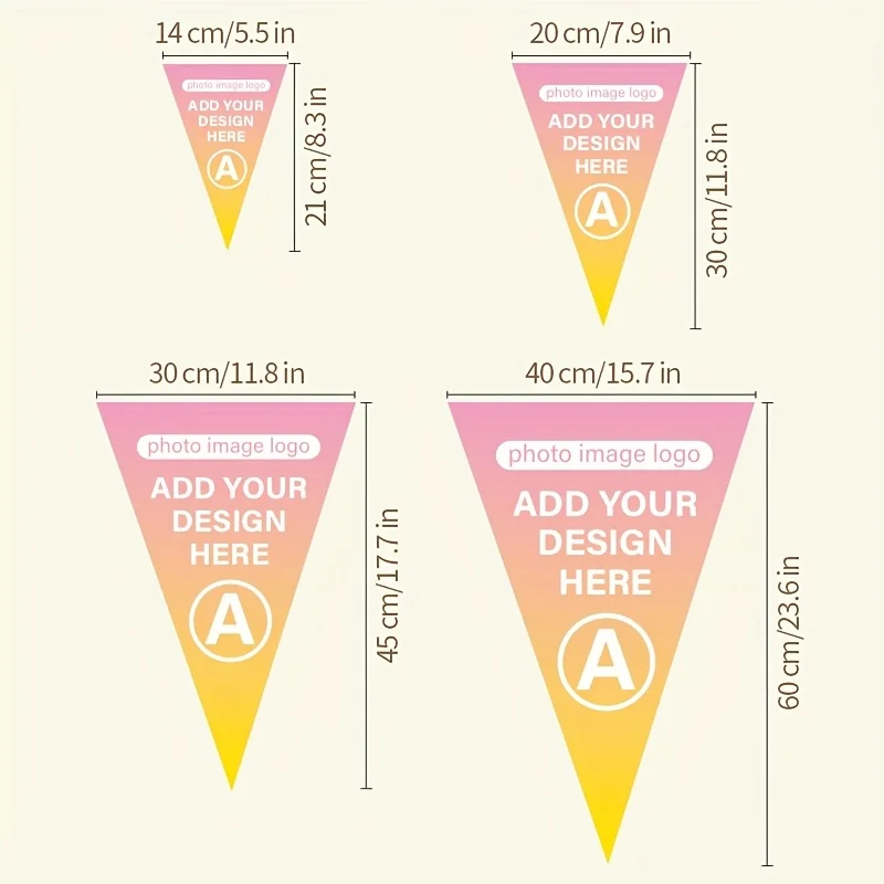 Custom Triangle Pennant Flags, Polyester Custom Travel Outdoor Mini Flags, Birthday Party, Travel Agency Tour Guide Leader Flags