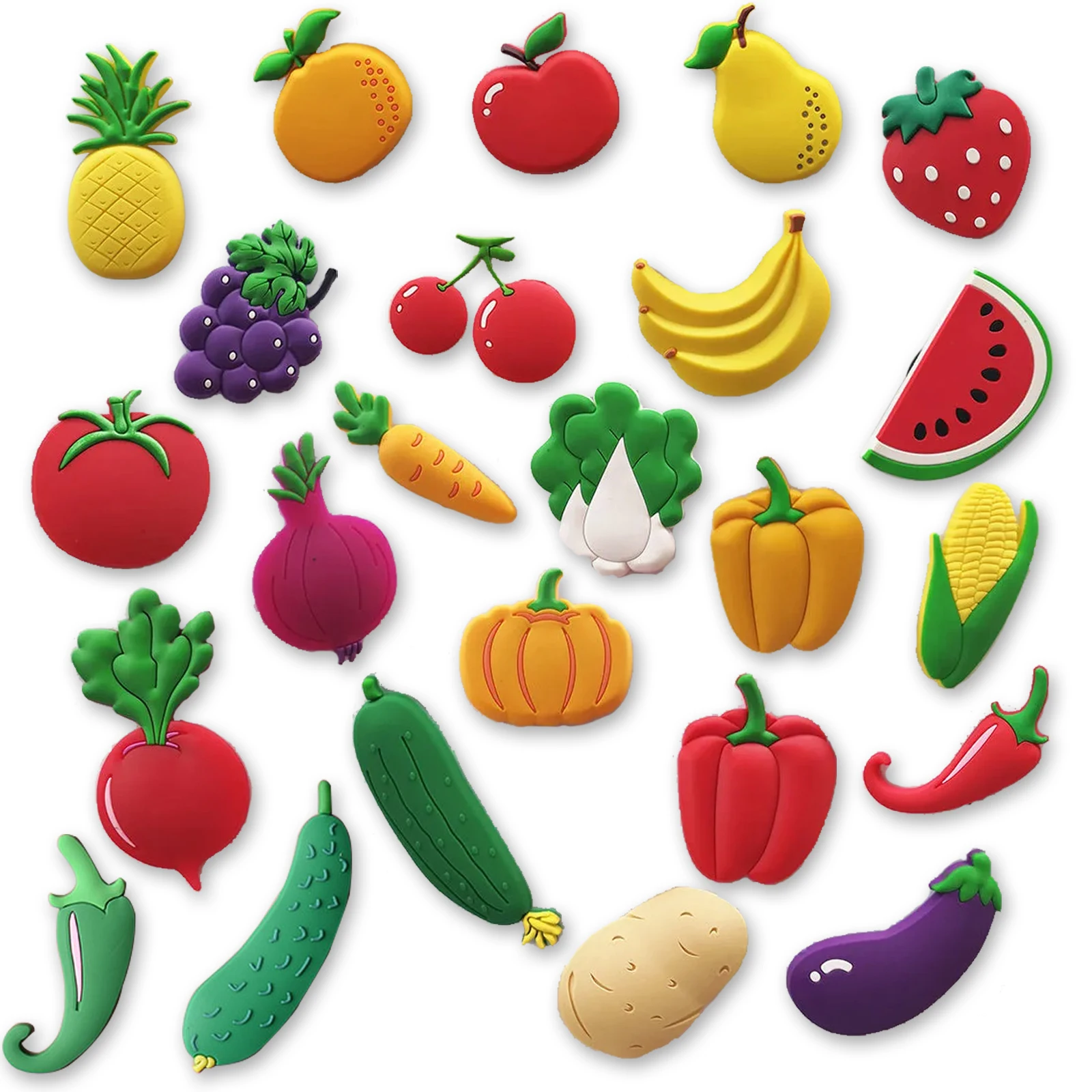 

Fruit Fridge Magnets Vegetable Refrigerator Magnets Fruit Whiteboard Magnetic Stickers for Home Decoration 24 Pieces