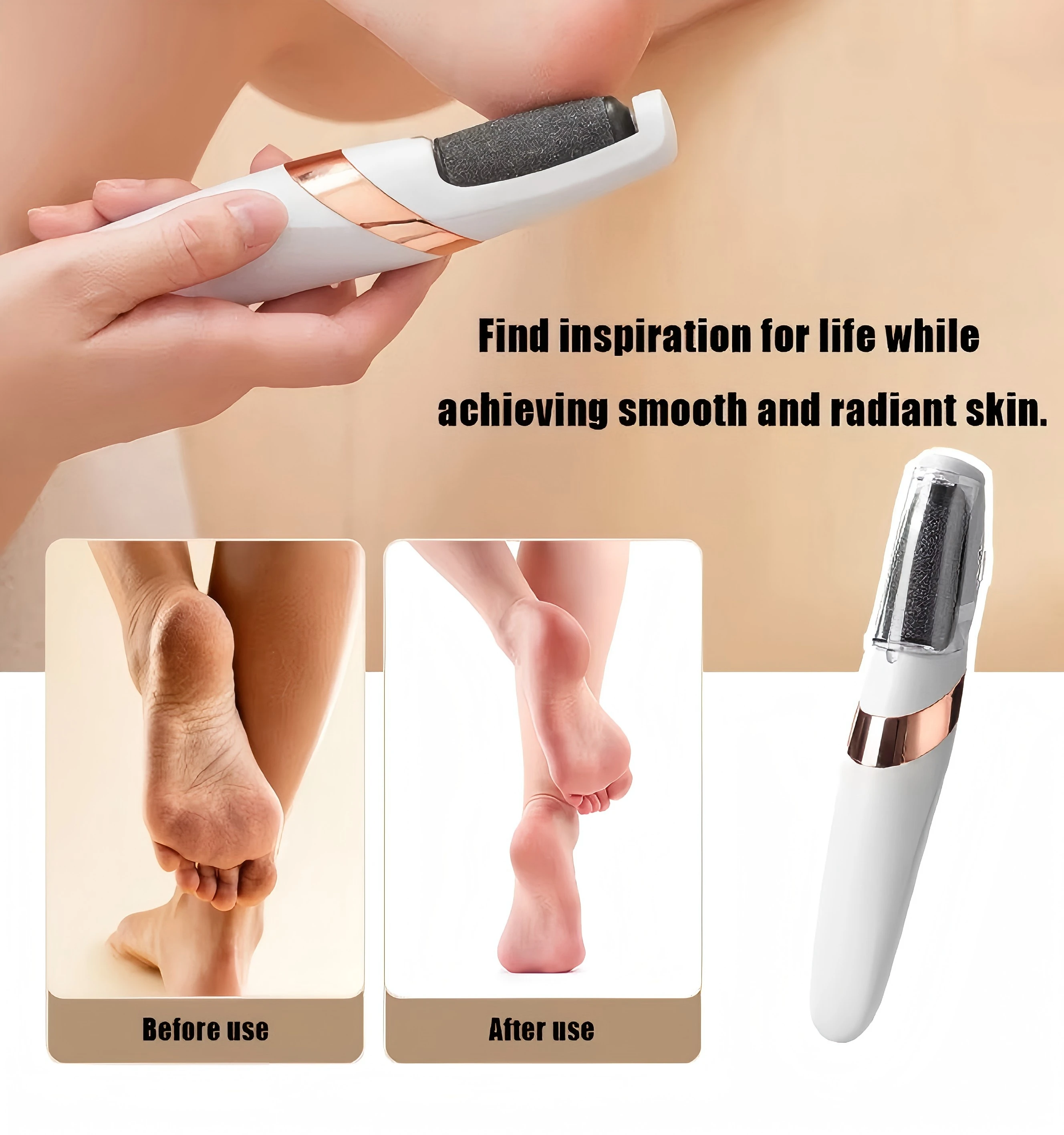 Rechargeable Electric Callus Remover for Feet 、Portable Foot Callus Remover Waterproof Profess Pedicure Foot File Pedicure Tool