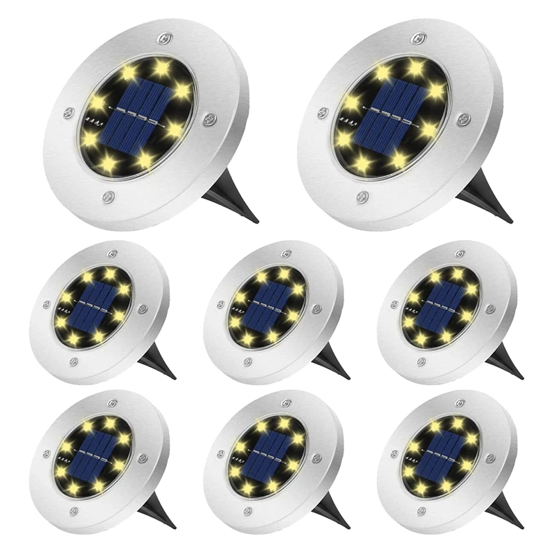 

Solar Ground Lights LED Solar Lights Outdoor Waterproof Solar Garden Lights For Patio Lawn Pathway Path Yard Landscape Black + S