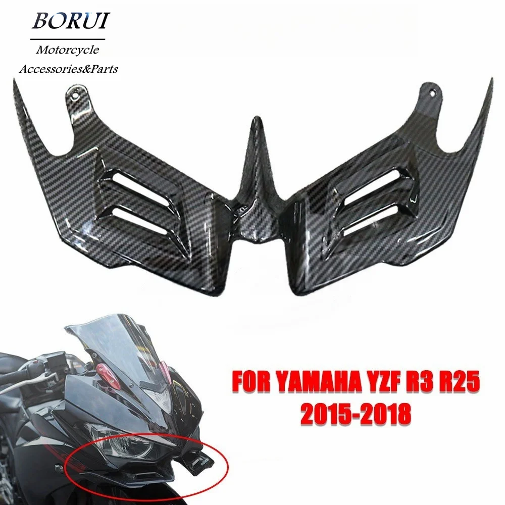 

Suitable for Yamaha YZF R3 R25 2015-2018 Headlight Lower Lip Bird Beak Diversion Fixed Wind Wing Motorcycle Fairing