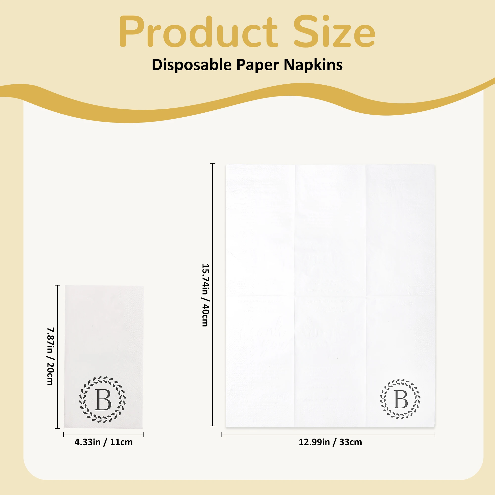 20Pcs Monogrammed Disposable Napkins, Guest Napkins Disposable Hand Paper Towels for Wedding Party Home Kitchen Bathroom