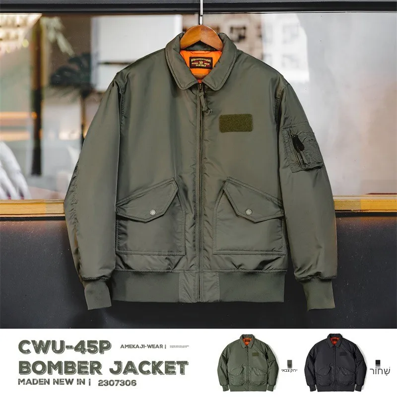 

Maden Thickened Men's Bomber Pilot Workwear Jacket CWU45P Military Style Waterproof Nylon Standard Fit Home Wear Autumn Coat