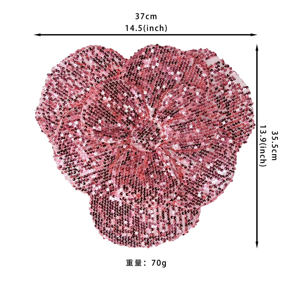 Glitzernde Pailletten, große Stoff-Blumen-Broschen für Frauen, handgefertigt, Hochzeit, Party, Corsage, Anstecknadeln, luxuriöser Schmuck, Geschenke – Detail 1