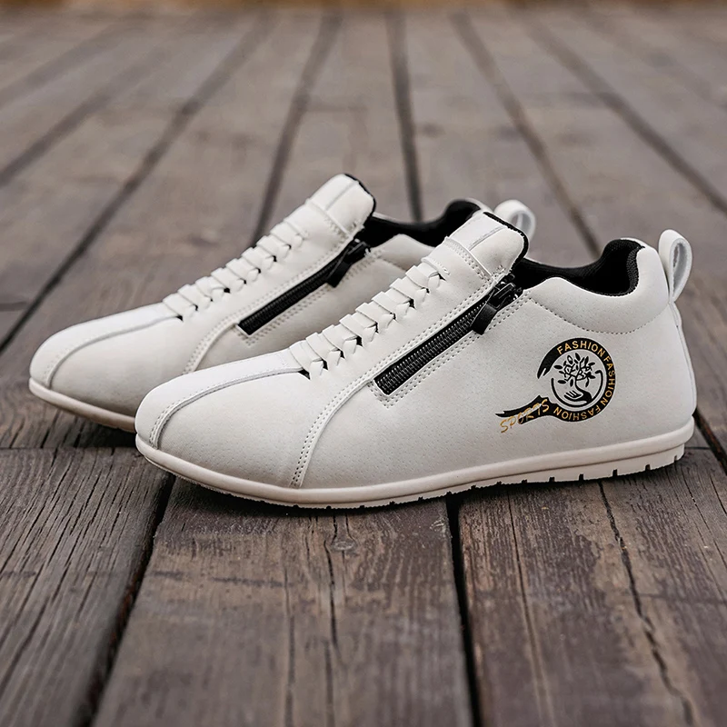 Men Side Zip Soft Suede Sneakers, Slip On Lightweight Flat Casual Shoes For Daily Commute Driving Street Walking Shopping