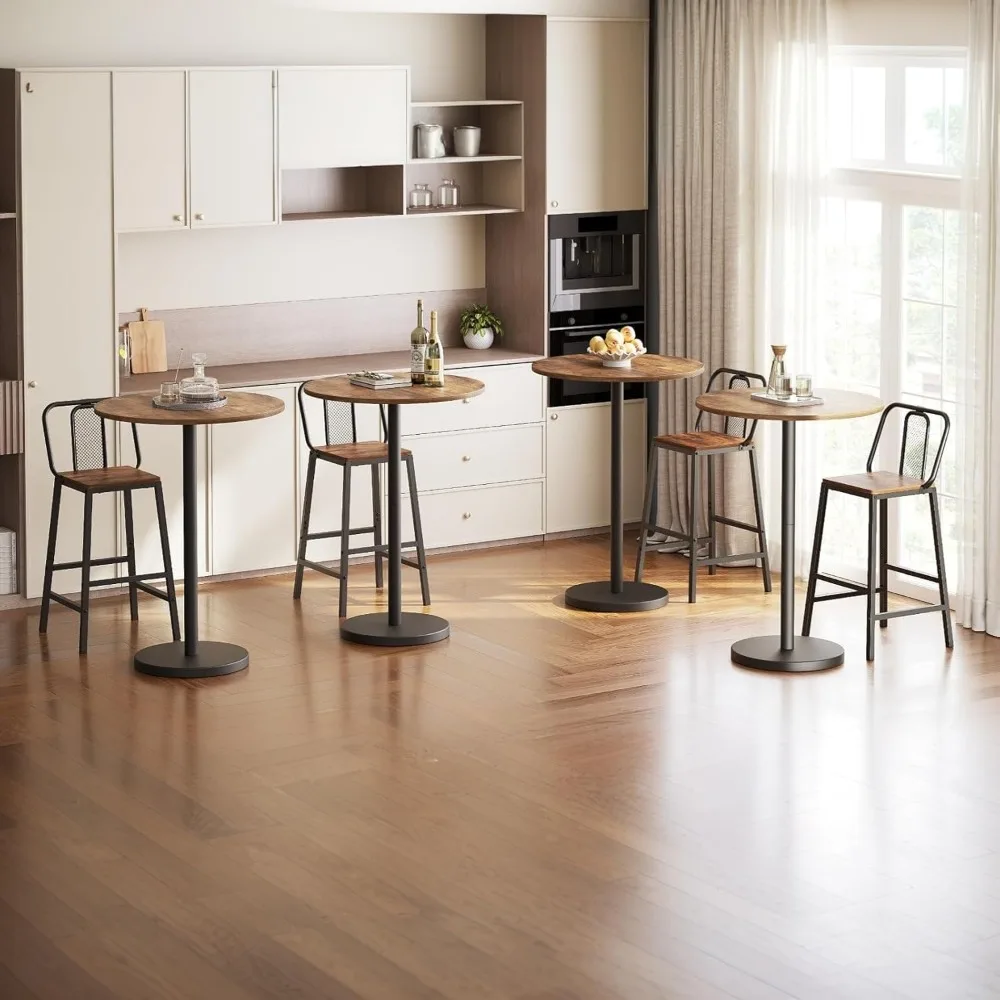 メタルフレームの4人用高級ダイニングセット、ビストロ、ダイニング、リビングスペースに最適