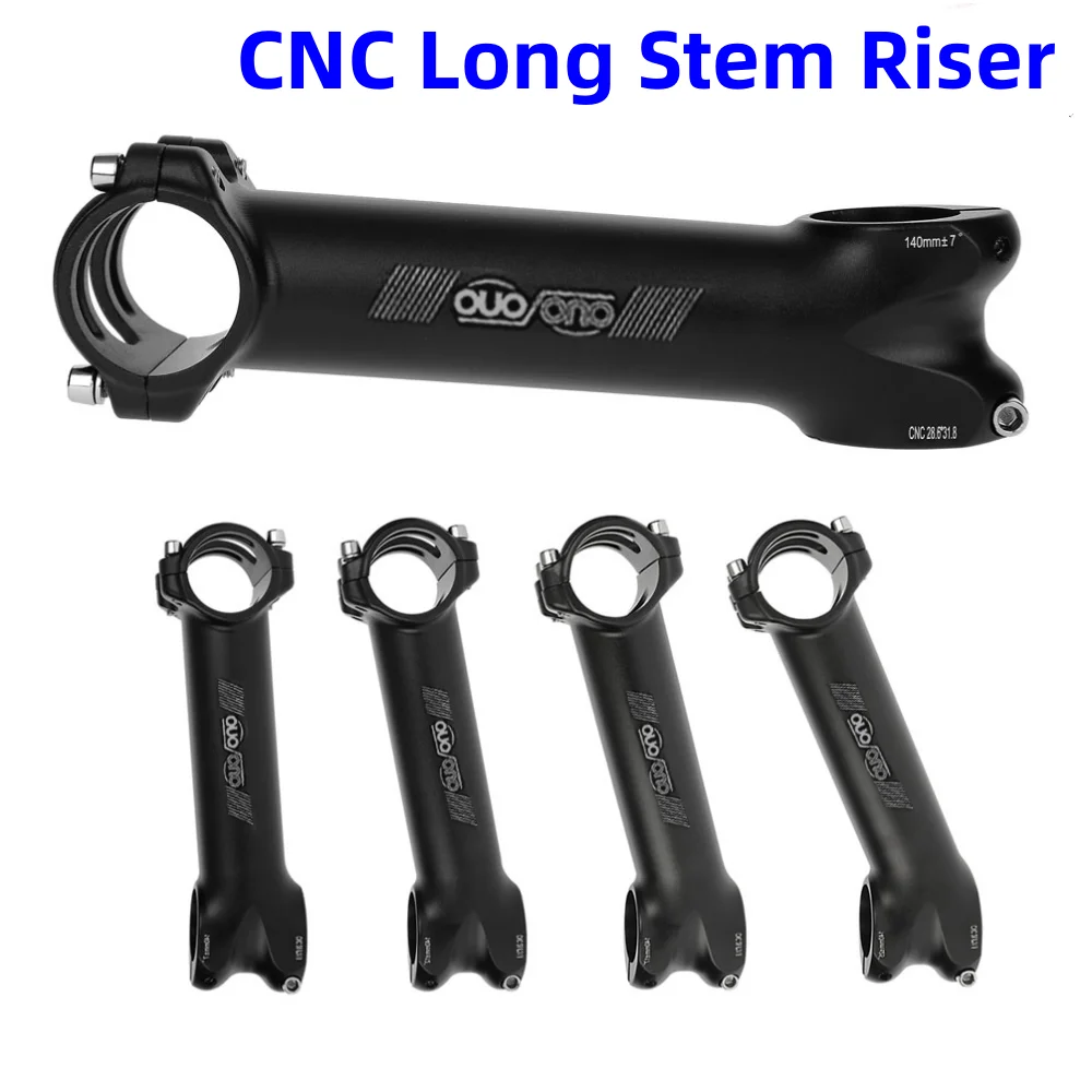 

OUO Mtb Handlebar Stem CNC Long Stem 140/150mm 7/17/12/25 Degree 31.8mm Road Bike Stem Bicycle Power Parts Riser Bar Extender