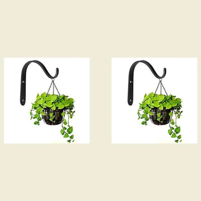 4pcs Flower Pot Plant Pot Basket Hook Bending Durable Iron Flowerpot Plant Hanger Hook Hanging Bracket Garden Decoration