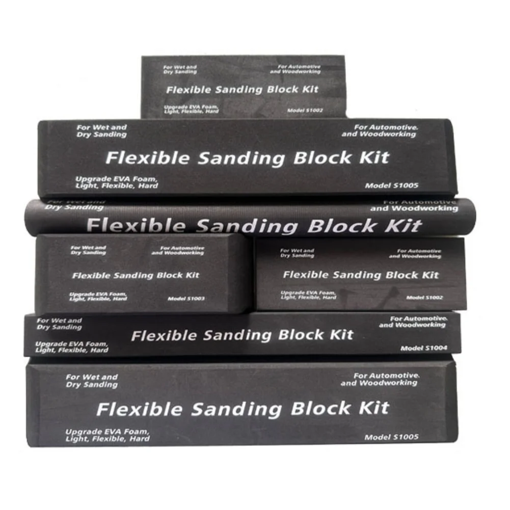 7 pçs kit de bloco de lixamento flexível espuma eva molhado ou seco autobody mão lixar blocos kit para carro automotivo carroçaria madeira