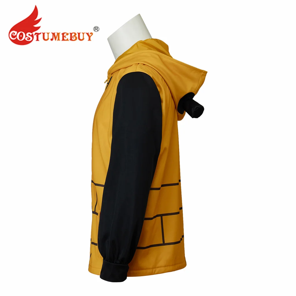 Costume de Cosplay Bill Cipher, Sweat à Capuche Jaune, Veste à Fermeture Éclair, Manteau d'Halloween pour Adulte