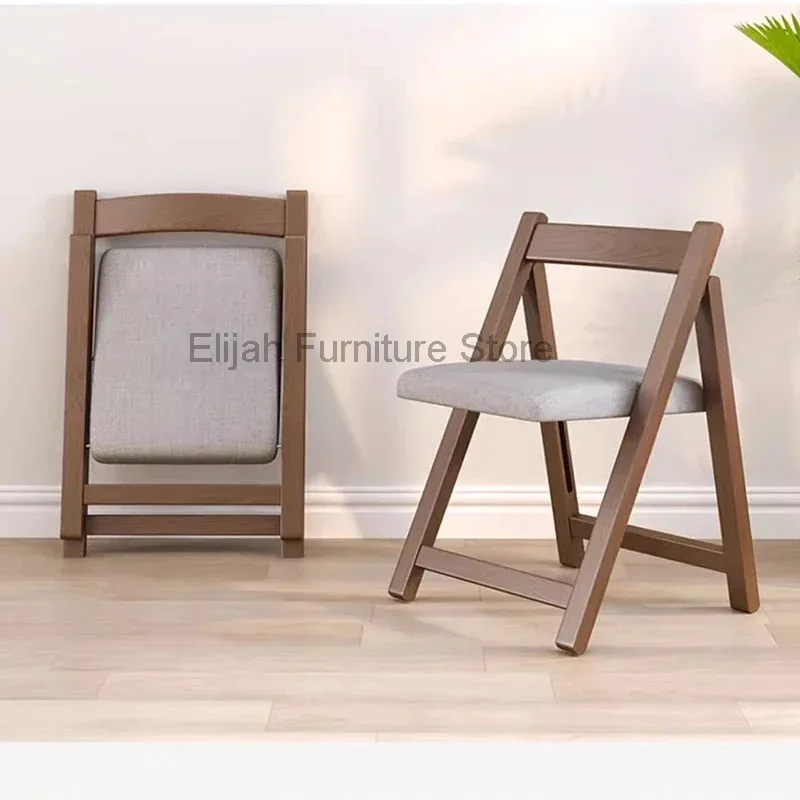 

Solid Wood Folding Home Dining Chair Office Chair Portable Folding Backrest Chair Kitchen Furniture